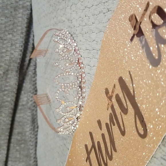 Talk Thirty To Me Birthday Sash and Crown - Picture 2 of 5